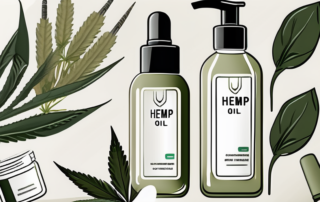 Various hemp oil products like bottles