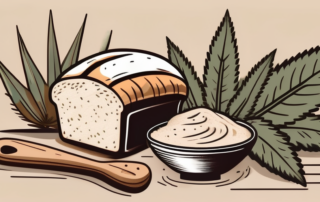 A freshly baked loaf of bread made from hemp flour