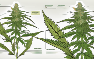 A cannabis plant in its autoflower pre-flowering stage