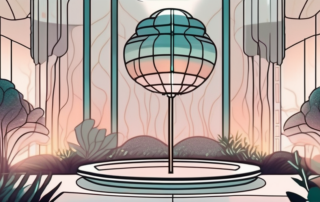 A mystical garden bathed in the soft glow of a unique