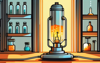 A sodium vapor lamp emitting a spectrum of light