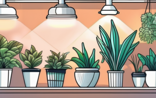 Several different led grow lamps illuminating vibrant