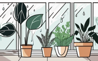 Various indoor plants in pots