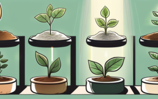 A plant under a sunlight beam