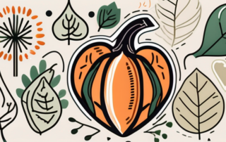 Organic pumpkin seeds surrounded by various health symbols like a heart