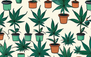 A variety of healthy autoflowering cannabis plants in different stages of growth