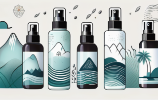 A cbd spray bottle with a mist coming out