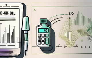 A cbd oil dropper with a calculator