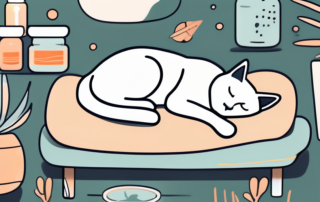 A cat peacefully napping on a cushion
