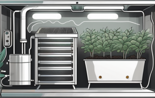 An active charcoal filter inside a growbox