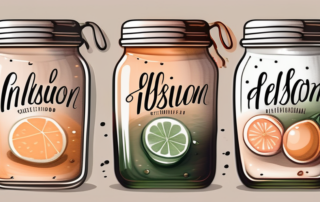 Three different types of infusion drinks
