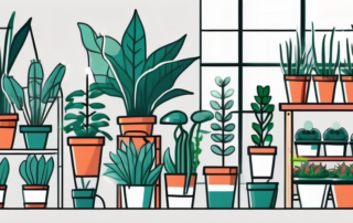 An indoor gardening set up