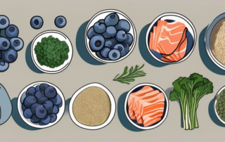 Various colorful superfoods like blueberries