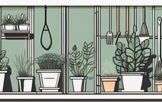 Various gardening tools like stakes