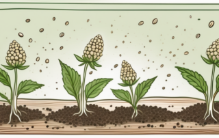 A few hemp seeds sprouting in a moist environment