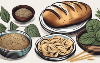 Various food items like bread