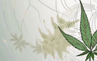 A hemp plant with its seeds highlighted