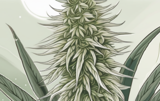 A close-up view of a hemp plant