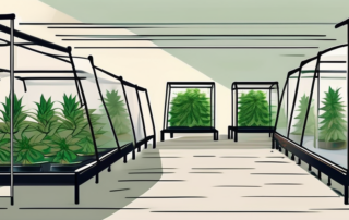 Several high-quality cannabis tents in a row