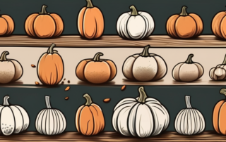 Various types of pumpkins with their seeds exposed