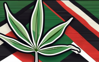 A german flag incorporated into a cannabis leaf