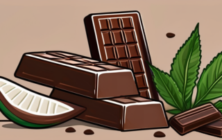 Various types of hemp chocolate bars