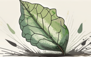 A leaf showing signs of damage