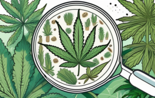 A variety of cannabis cookies strain plants in a lush garden