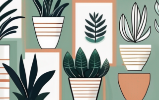 Several stylish and unique square flower pots in a cozy home setting