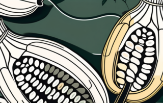 Several ripe bananas surrounded by banana seeds