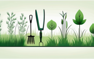 A lush green field with various stages of grass growth