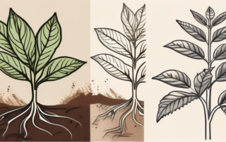 A hemp plant thriving in soil mixed with coffee grounds