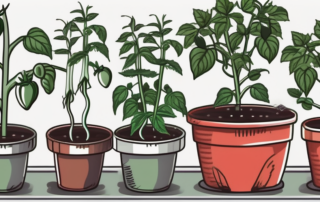 Over-fertilized tomato plants showing signs of damage