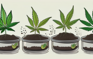 A few marijuana seeds sprouting in a moist environment