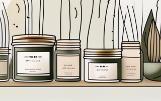 Soy wax candles and a dm store in the background