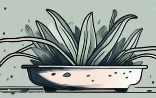 A wilting plant with drooping leaves