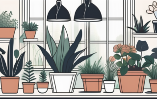 A well-lit indoor garden with various thriving plants