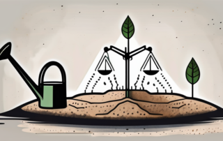 A cross-section of the earth's surface showing damp soil with embedded seeds