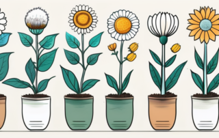 Various stages of a flowering plant's life cycle