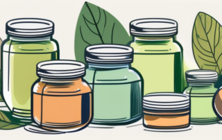 Various types of salve jars with soothing colors