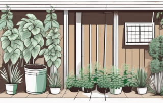 Various gardening tools and supports such as stakes