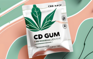 A cbd gum pack opened with a few pieces lying next to it