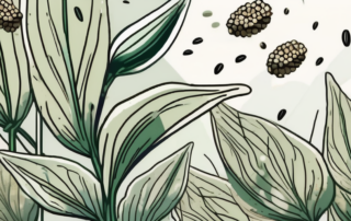 Hemp seeds breaking out of their shells