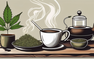 A variety of organic hemp tea leaves
