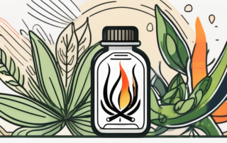 A hemp seed oil bottle with a healthy