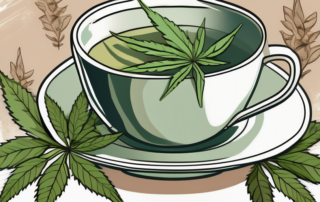 A hemp tea cup on a rustic table