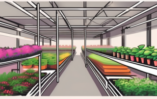 Several 400 watt led grow lights illuminating lush