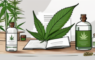A legal document next to a bottle of hhc