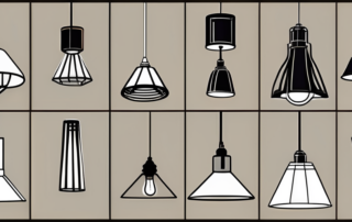 Several different types of metal lamp fixtures