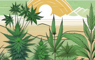 A variety of cannabis plants in different growth stages